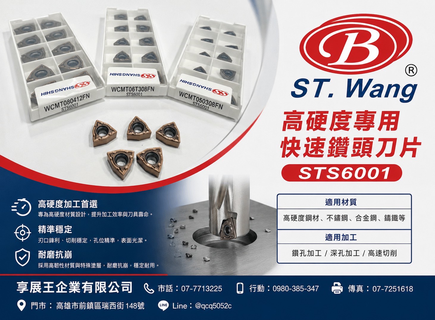 高硬度專用快速鑽頭刀片